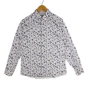 TED BAKER LONDON MEN'S FLORAL BUTTON-DOWN LONG SLEEVE SHIRT SIZE 4 (L) - COTTON